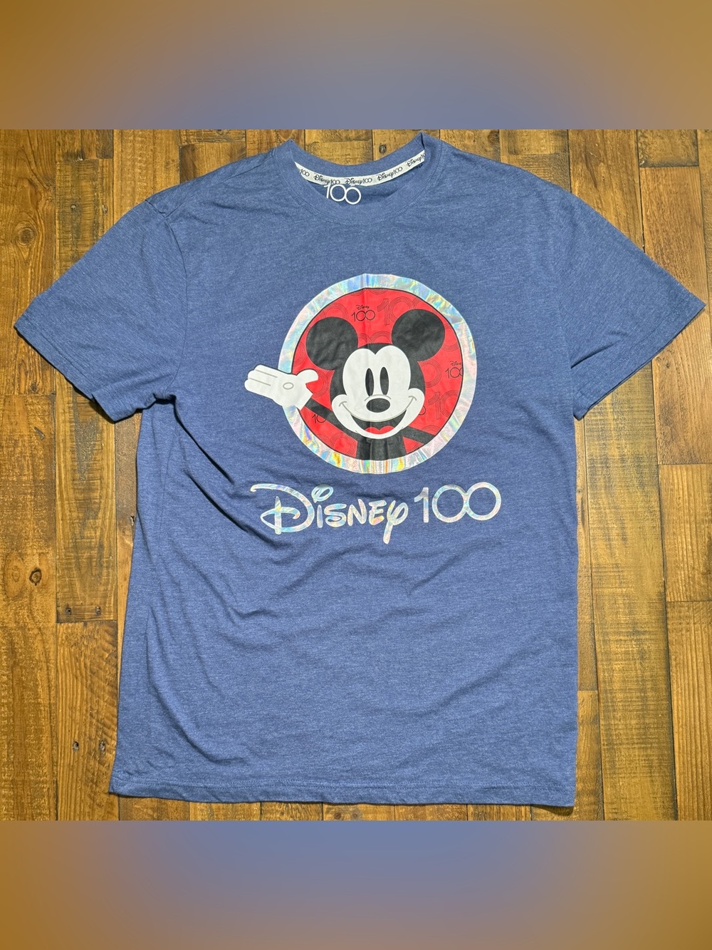 Disney 100 Unisex Large Blue Mickey Mouse Graphic T-Shirt 2023
